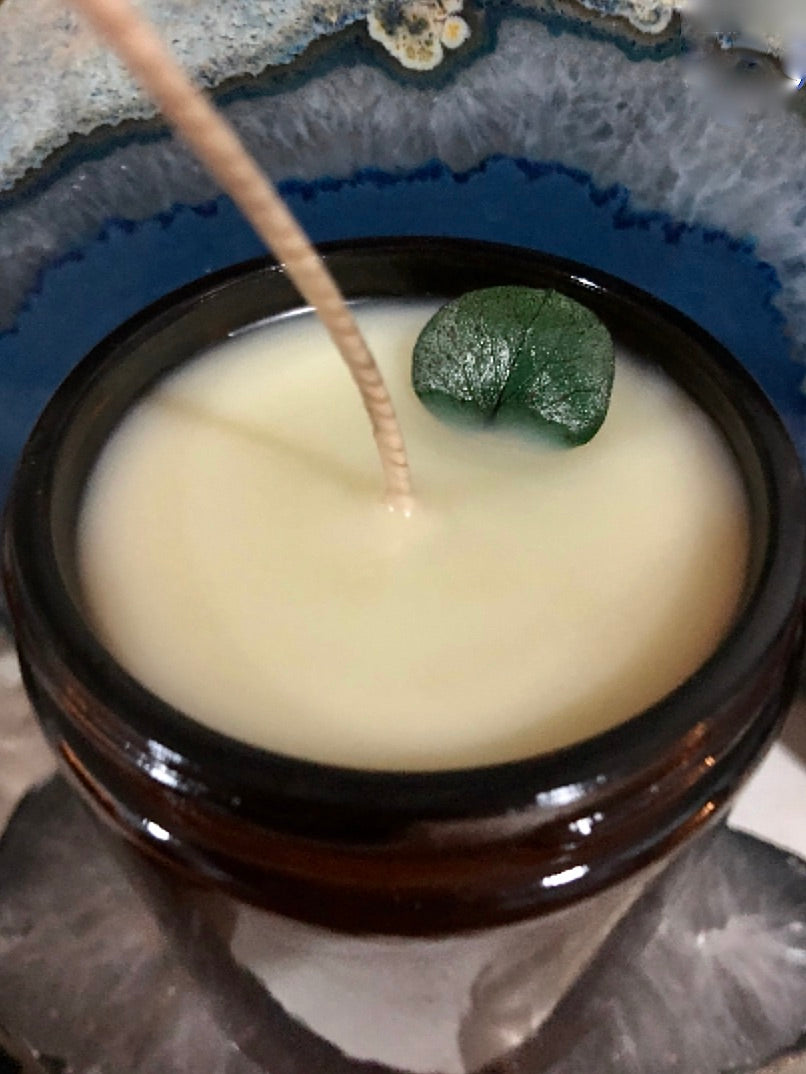 Birch & Eucalyptus Hand Poured candle ~ Essential Oils Only ~ All Natural~ No Fragrances~ No Chemicals~ Soy Free* Essential oil candle