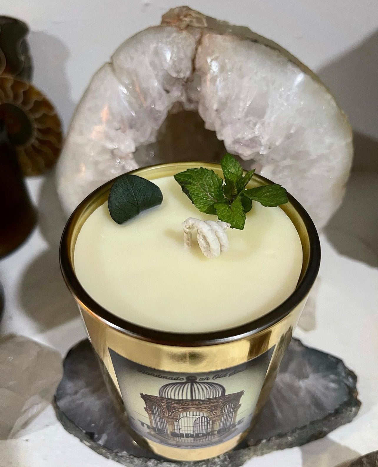 Eucalyptus and Peppermint Natural Candle ~ Essential Oils Only ~ All Natural~ No Fragrances~ Chemical Free + Soy Free