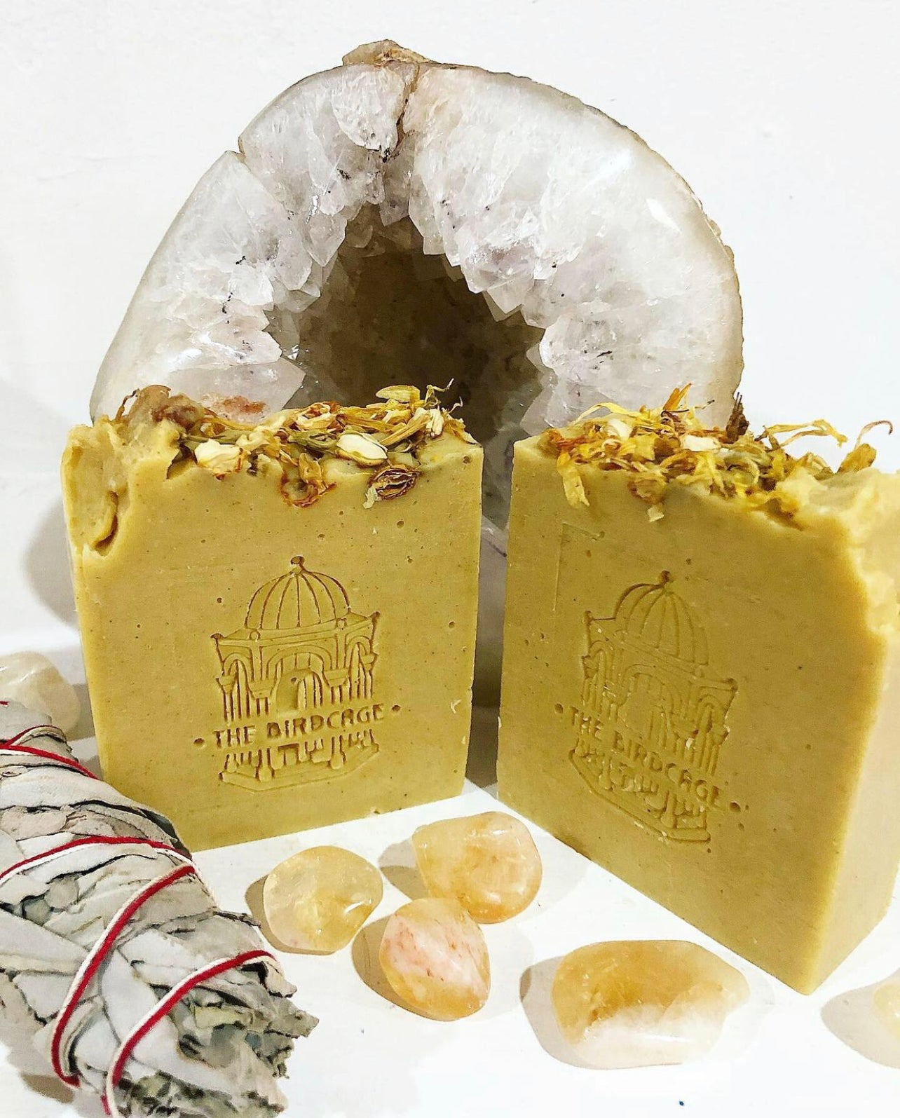 Clary Sage & Ripe Orange Handmade Soap ~ Pure Therapeutic Grade Essential Oils with Moroccan Rhassoul Clay w/ Safflower powder