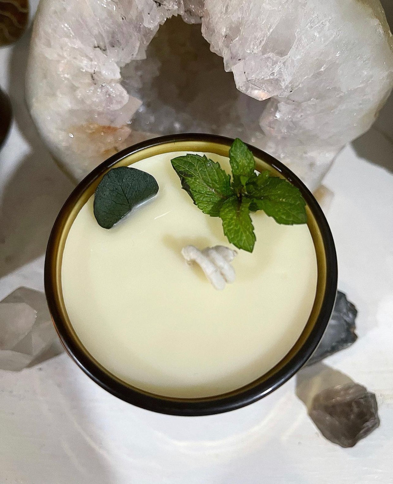 Eucalyptus and Peppermint Natural Candle ~ Essential Oils Only ~ All Natural~ No Fragrances~ Chemical Free + Soy Free
