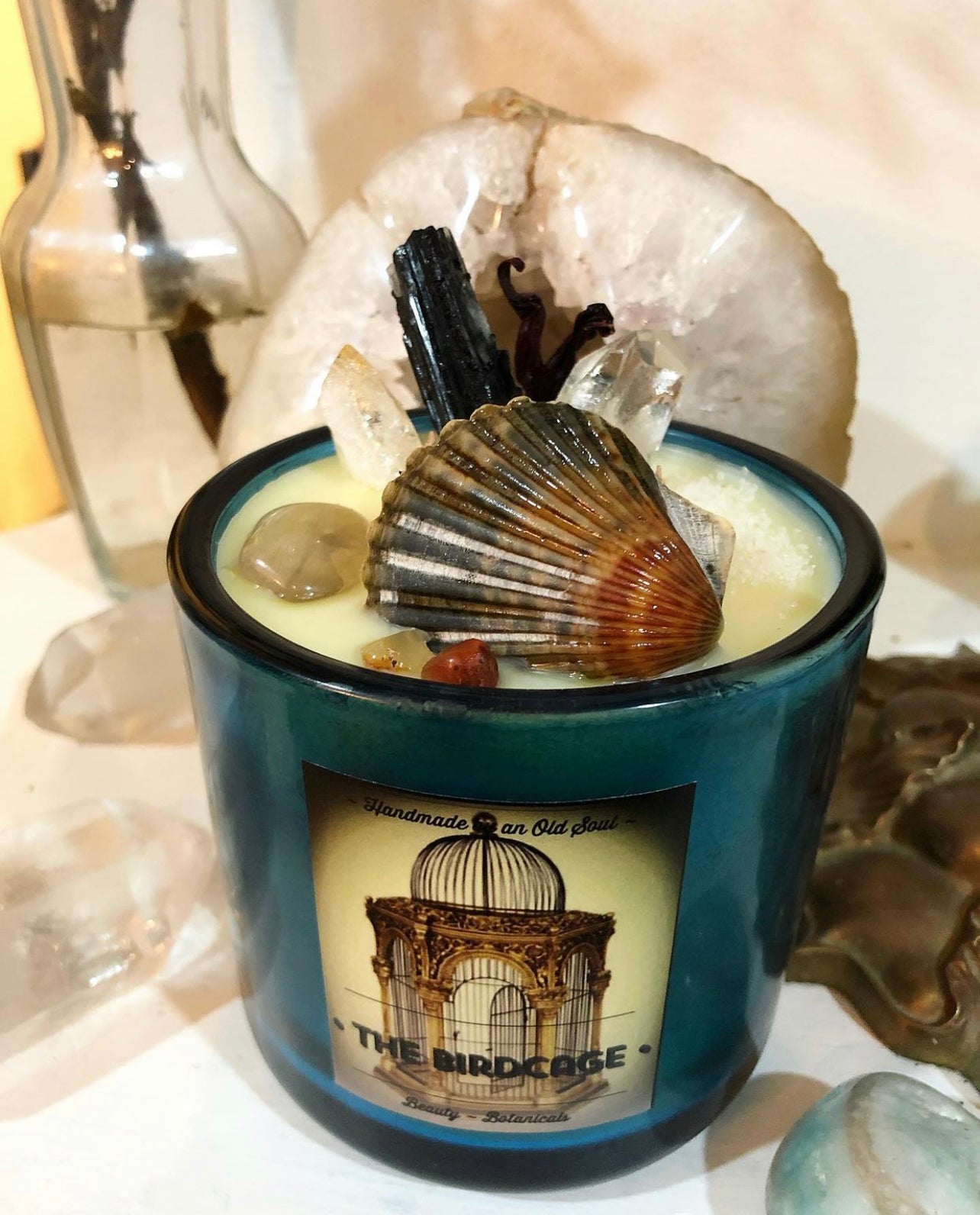 Amphitrite ~ 16 oz ~ the Goddess of the Sea ~ Customized Candle Creations ~ Essential Oils~ Soy Free* ~ Palm Oil Free ~ Crystal Candle