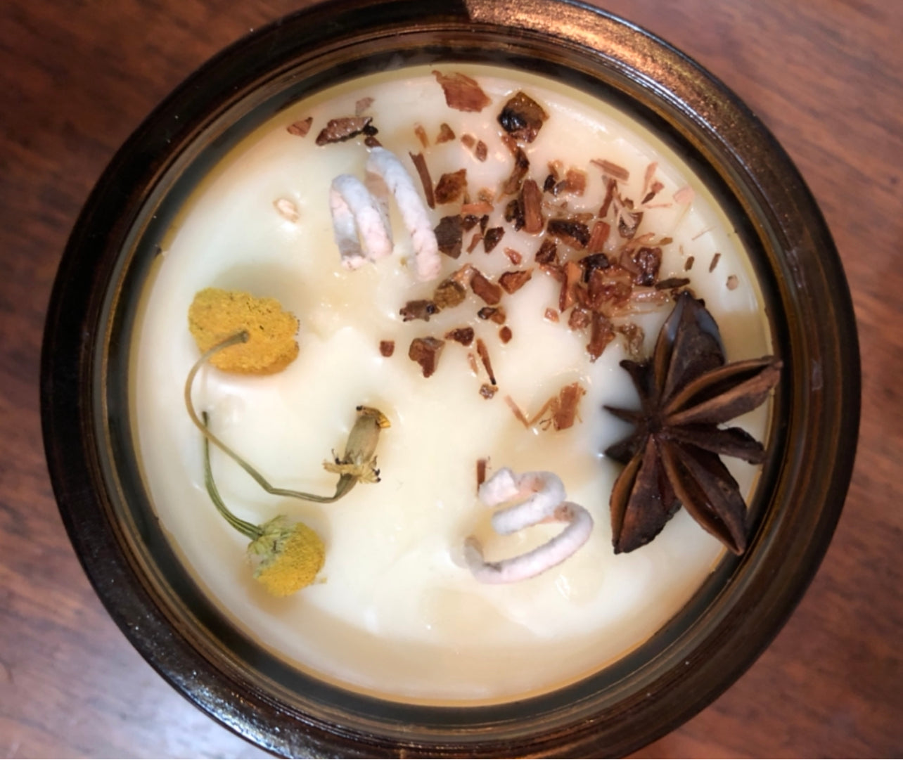 Sandalwood / Clove & Chamomile Handmade Candle~ Essential Oils ~ Soy Free ~ No perfumes ~ All Natural ~Handmade by an Old Soul~ *