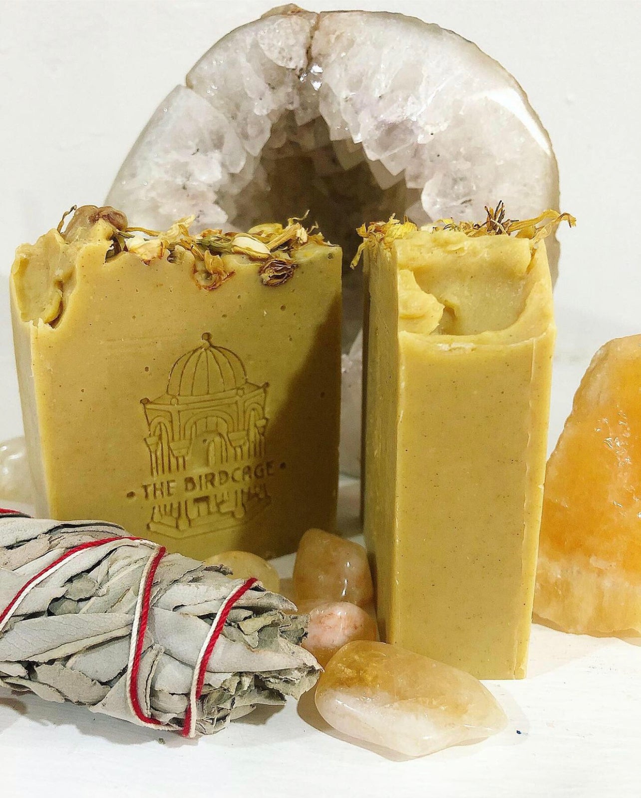 Clary Sage & Ripe Orange Handmade Soap ~ Pure Therapeutic Grade Essential Oils with Moroccan Rhassoul Clay w/ Safflower powder
