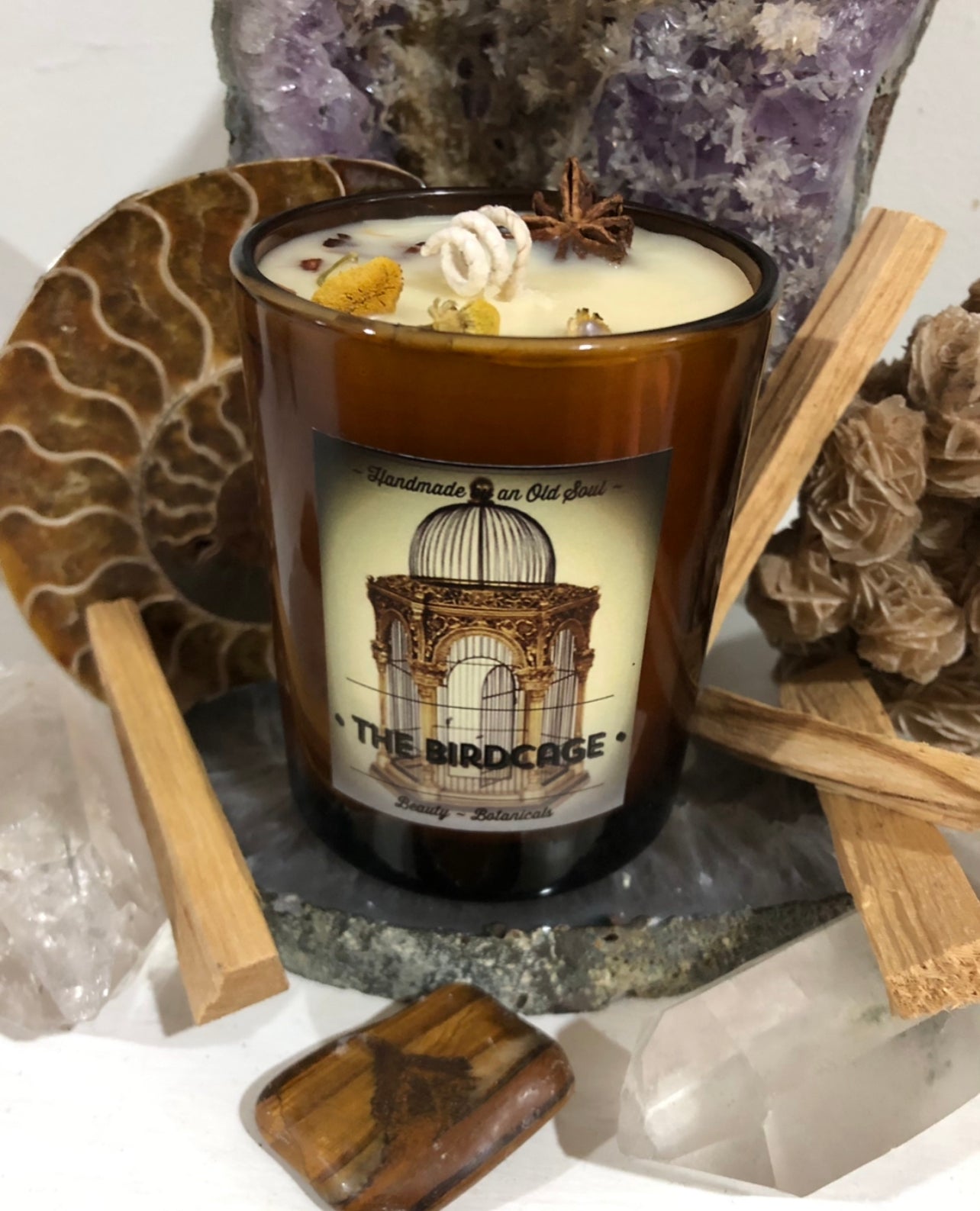 Sandalwood / Clove & Chamomile Handmade Candle~ Essential Oils ~ Soy Free ~ No perfumes ~ All Natural ~Handmade by an Old Soul~ *