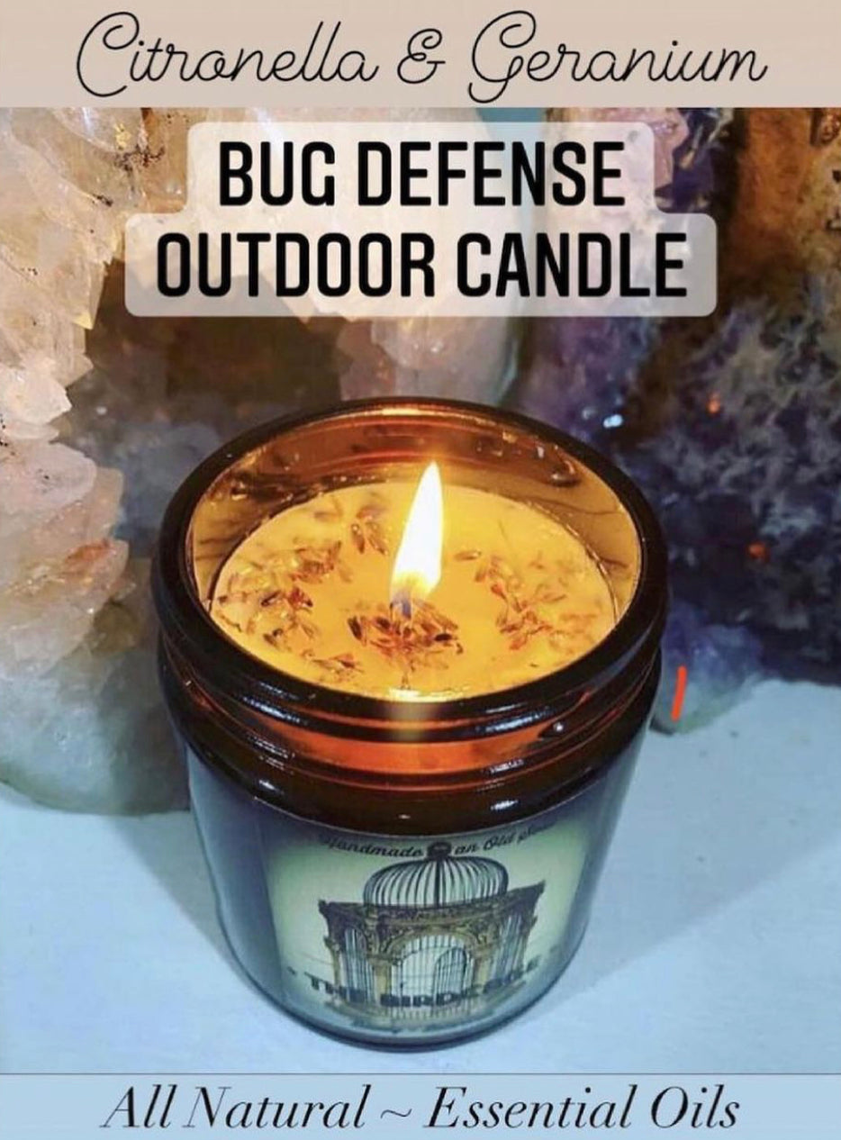 Citronella & Geranium ~ Mosquito Season* Outdoor Candle ~ Hand Poured ~ Essential Oils ~ Soy Free ~ No Perfumes ~Handmade by an Old Soul~ *