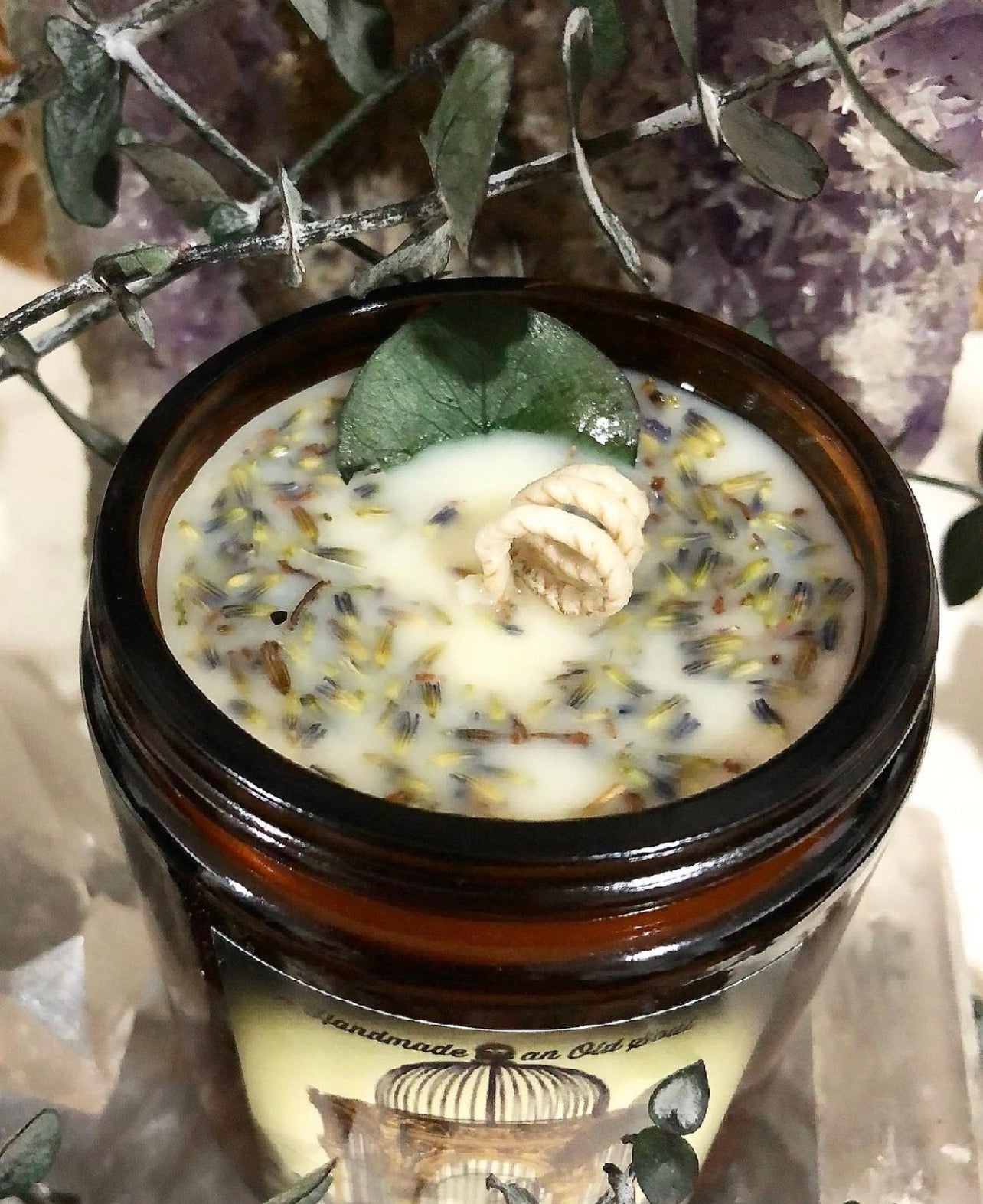 Lavender & Eucalyptus Natural Candle ~ Hand Poured ~ Essential Oils ~ Soy Free ~ No Perfumes ~Handmade by an Old Soul~ *