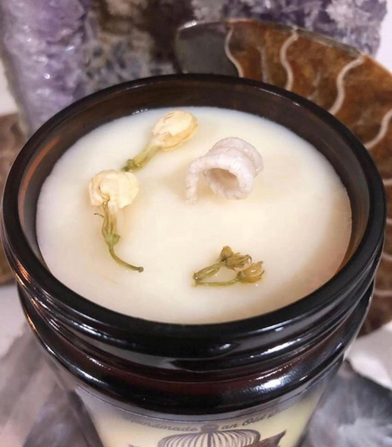 Honeysuckle Essential Oil Organic Wax Handmade Candle ~ All Natural ~ Soy FREE ~ No Chemical Perfumes ~ Handmade by an Old Soul~ *