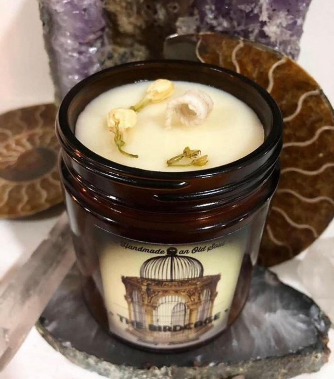 Honeysuckle Essential Oil Organic Wax Handmade Candle ~ All Natural ~ Soy FREE ~ No Chemical Perfumes ~ Handmade by an Old Soul~ *