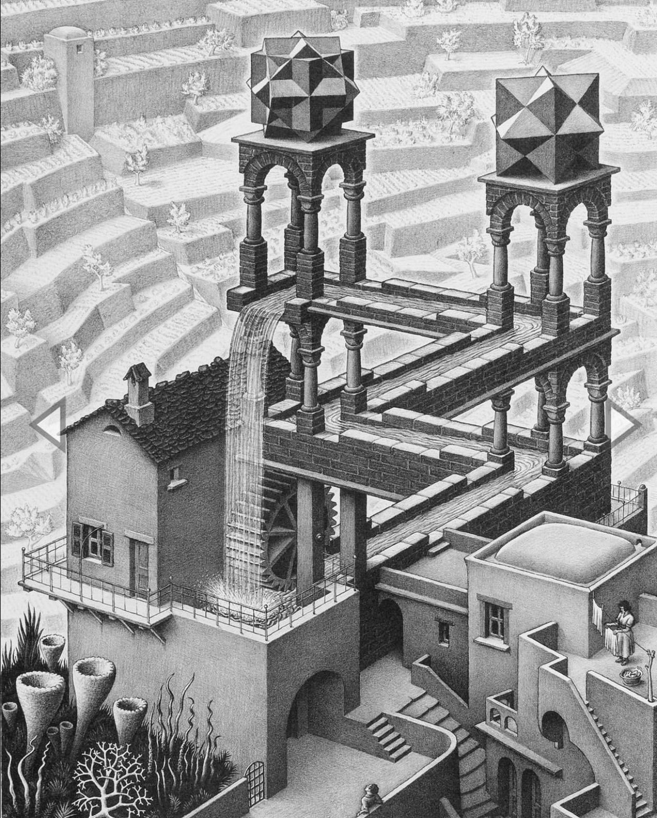 Escher Vessels" ~ Dexter & Deana ~ Geometric Black or White Gloss vessels w/ Gold trim ~ 16oz ~ Essential Oil Candle ~ Palm +Soy FREE*