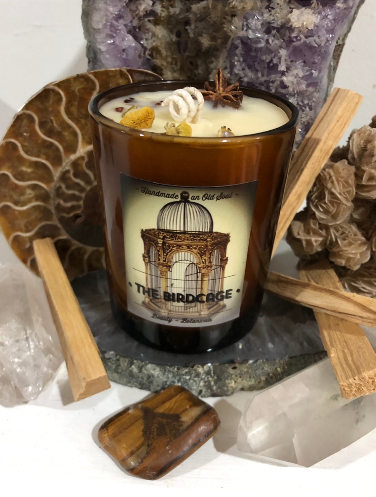 Sandalwood / Clove & Chamomile Handmade Candle~ Essential Oils ~ Soy Free ~ No perfumes ~ All Natural ~Handmade by an Old Soul~ *