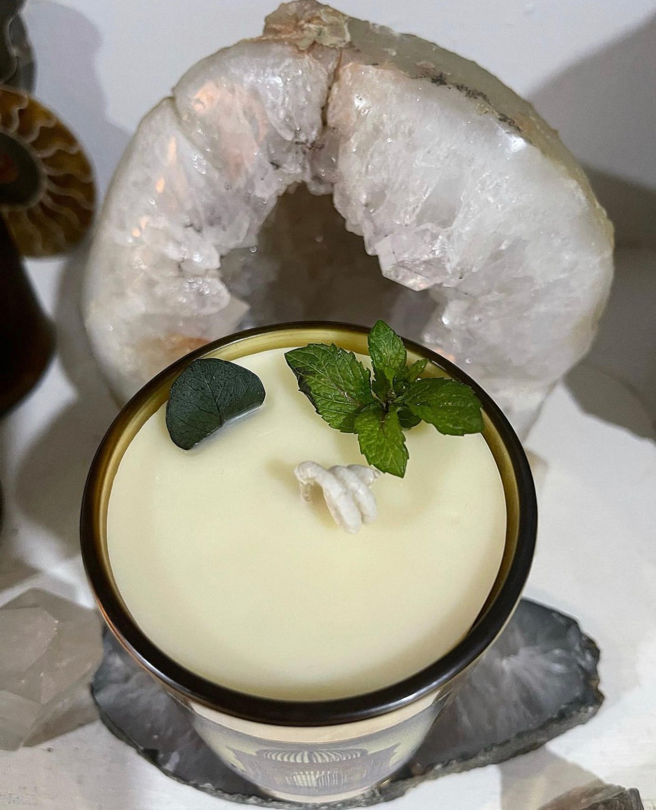 Eucalyptus and Peppermint Natural Candle ~ Essential Oils Only ~ All Natural~ No Fragrances~ Chemical Free + Soy Free