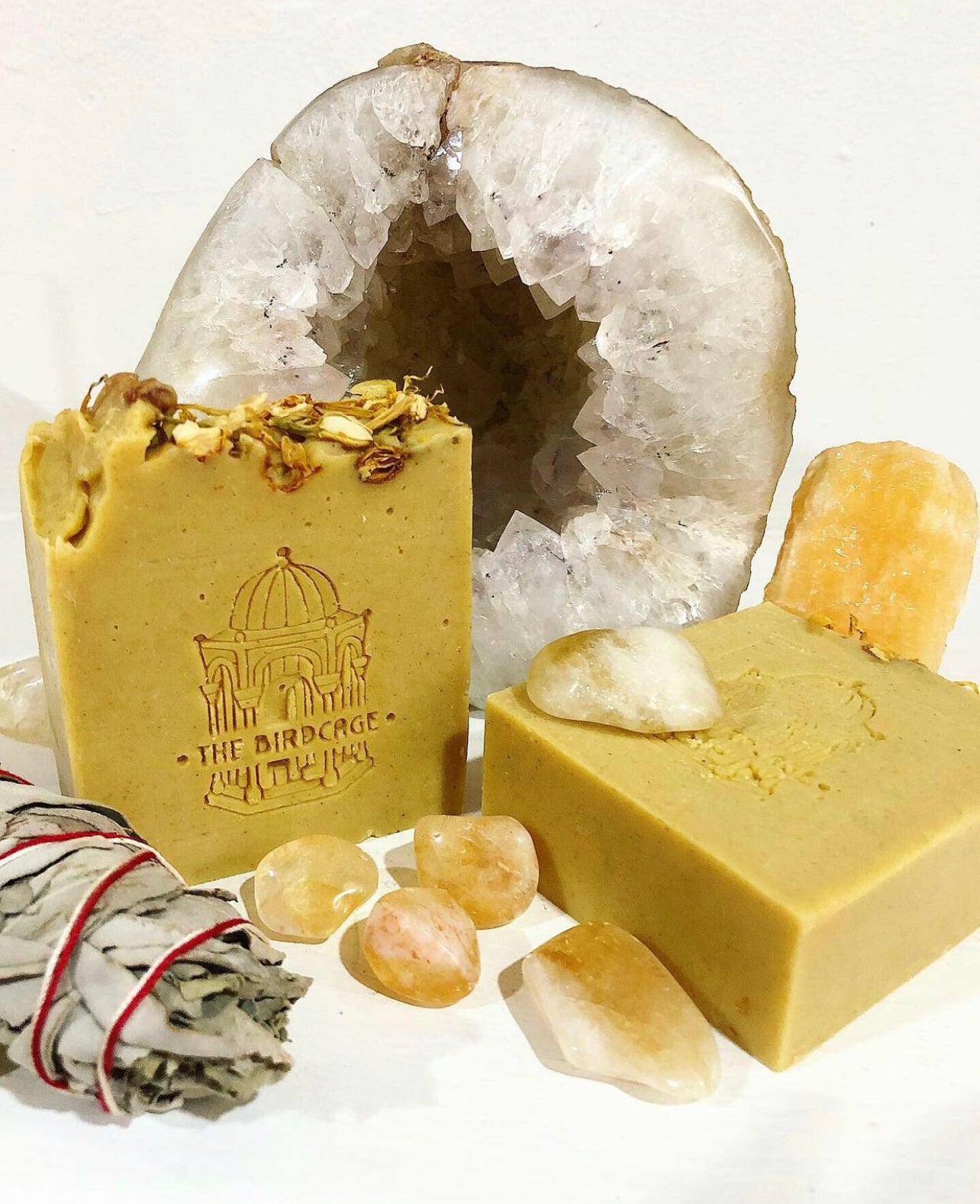 Clary Sage & Ripe Orange Handmade Soap ~ Pure Therapeutic Grade Essential Oils with Moroccan Rhassoul Clay w/ Safflower powder