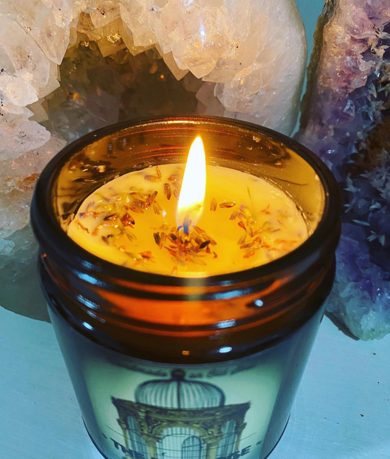 Vanilla, Lavender & Lemon Organic Beeswax Handmade Candles ~ Essential Oils ~ dried Lavender ~ Soy FREE* ~ Palm Oil FREE* ~ Paraffin FREE**