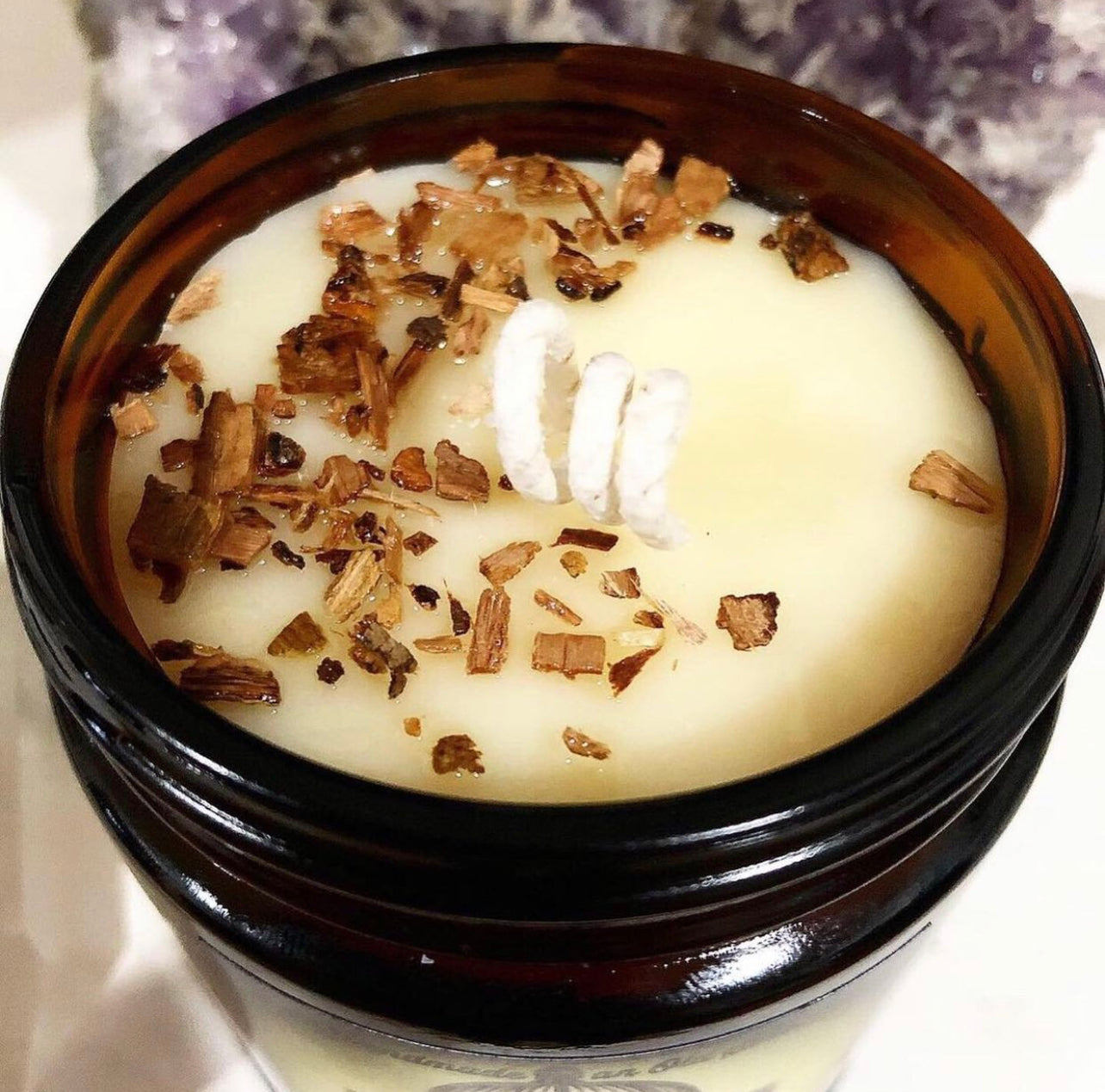 Ho Wood & Turmeric Natural Candle w/ Organic White Willow Bark ~ Essential Oils Only ~ All Natural ~ No Fragrances~ Chemical and Soy Free*