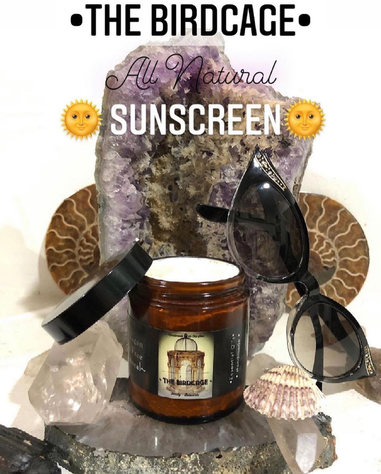 Sunscreen ~ All Natural ~ Pure ~ Organic ~ PABA Free ~ Essential Oils ~ Safe for Babies, Marine Life* and Adults ~Handmade by an Old Soul~