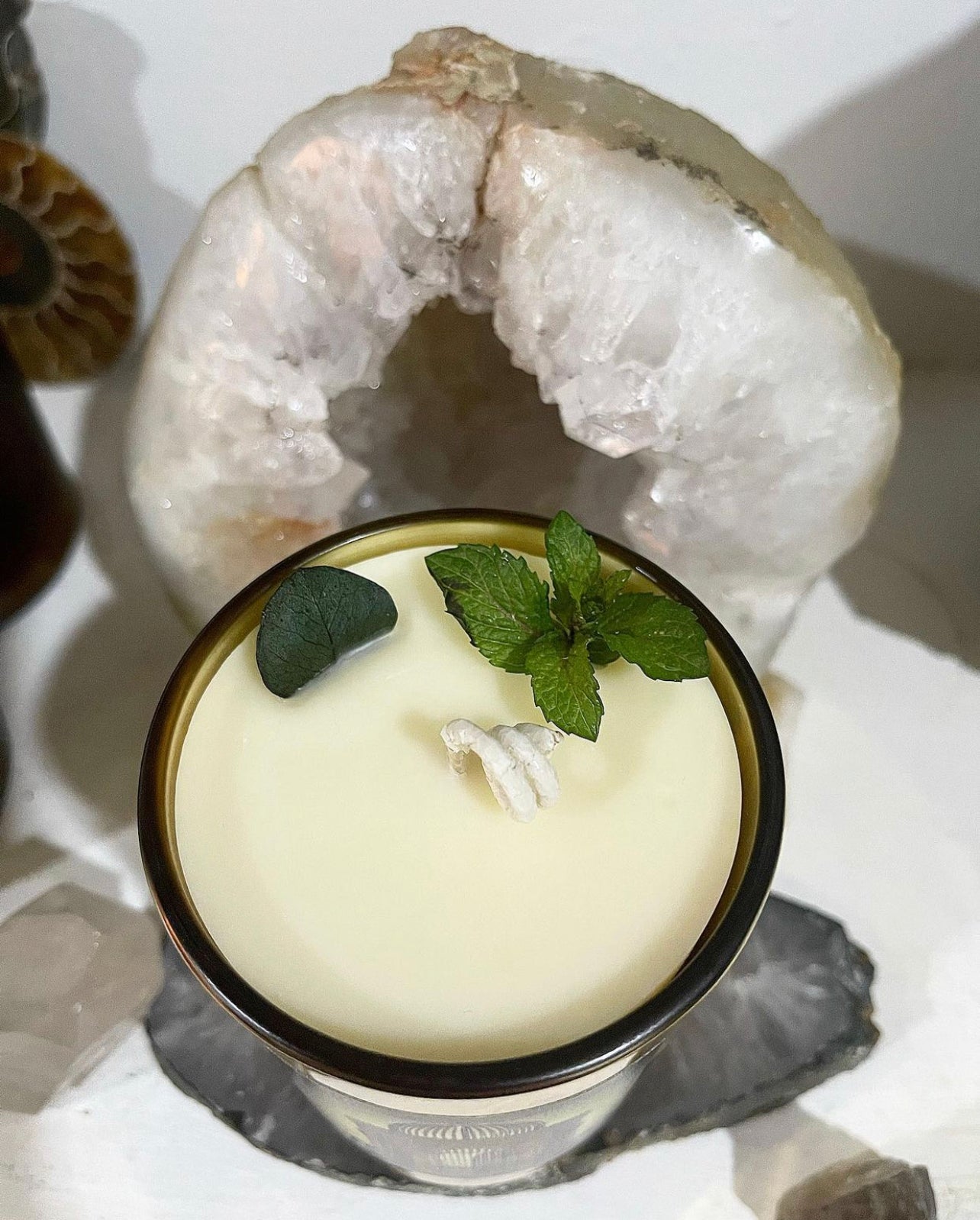 Eucalyptus and Peppermint Natural Candle ~ Essential Oils Only ~ All Natural~ No Fragrances~ Chemical Free + Soy Free