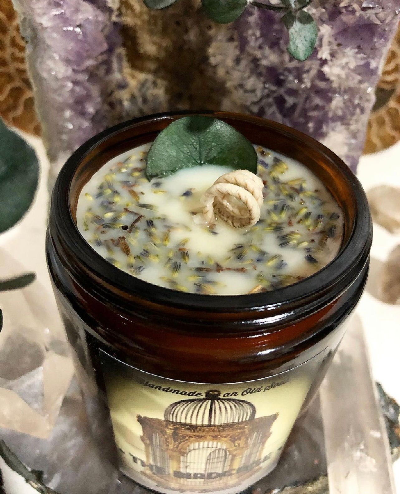Lavender & Eucalyptus Natural Candle ~ Hand Poured ~ Essential Oils ~ Soy Free ~ No Perfumes ~Handmade by an Old Soul~ *
