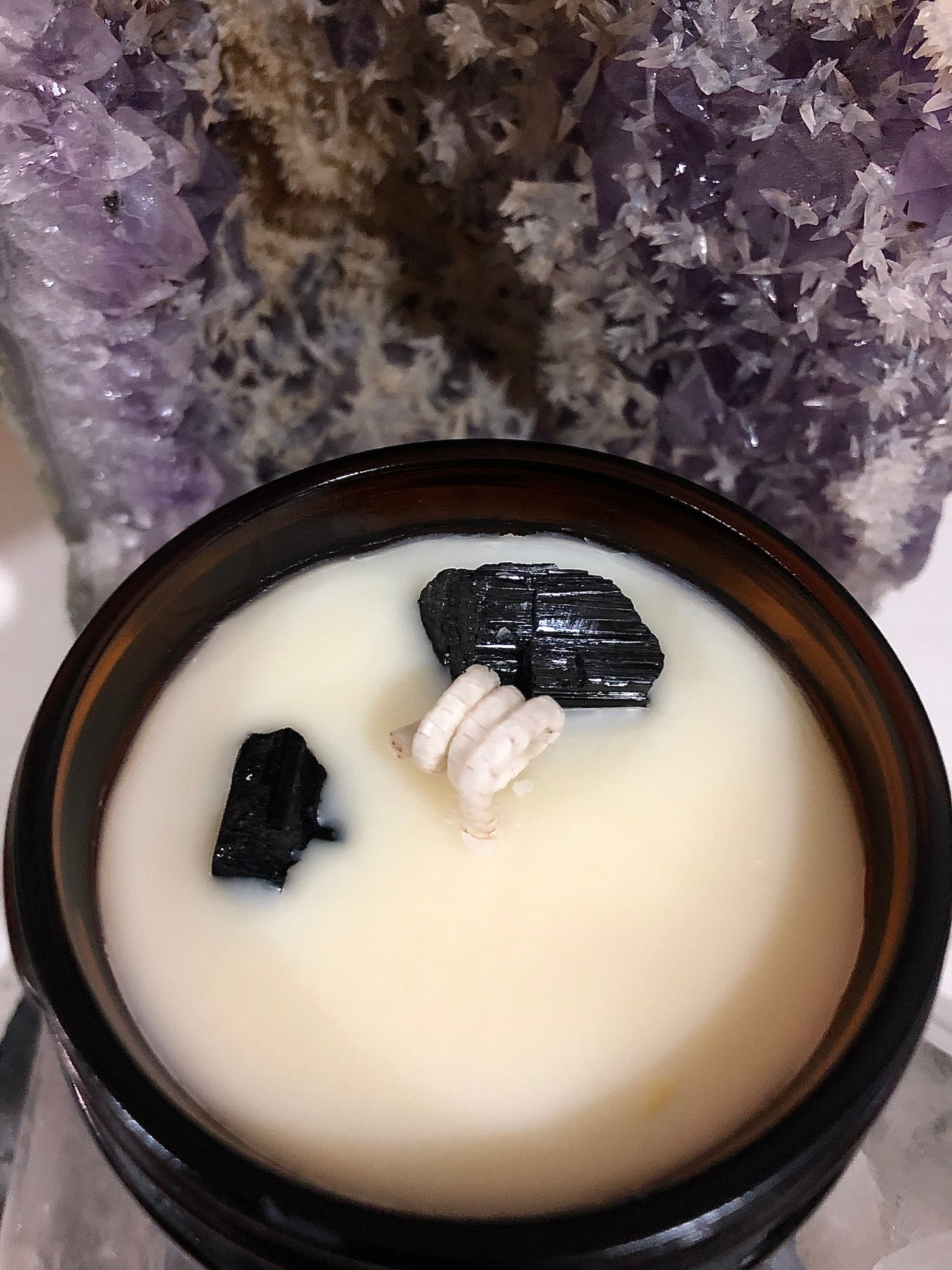 Frankincense & Myrrh Natural Candle w/ Tourmaline for Protection ~ Essential Oils Only ~ All Natural ~ No Fragrances~ Chemical and Soy Free*