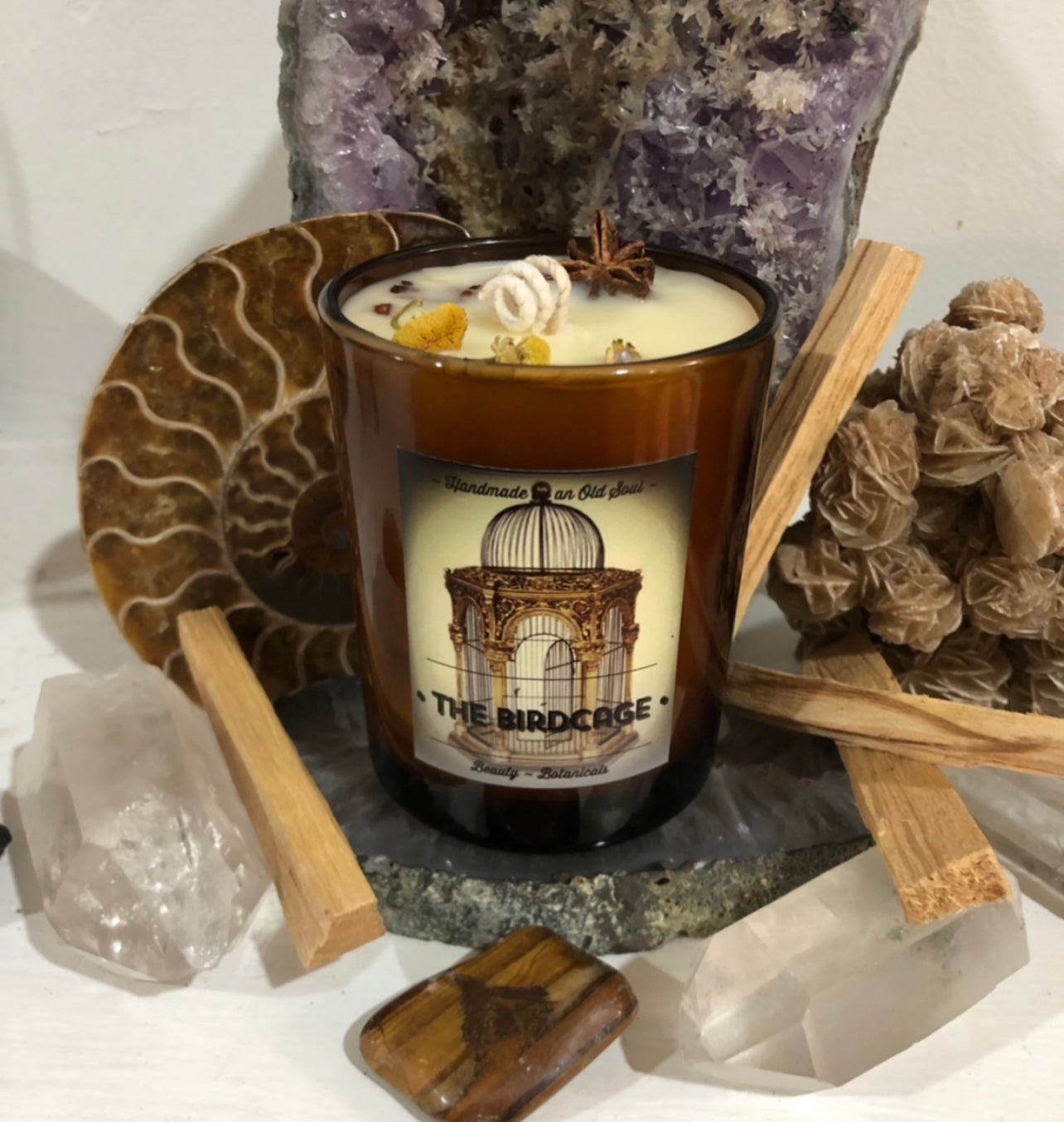 Sandalwood / Clove & Chamomile Handmade Candle~ Essential Oils ~ Soy Free ~ No perfumes ~ All Natural ~Handmade by an Old Soul~ *