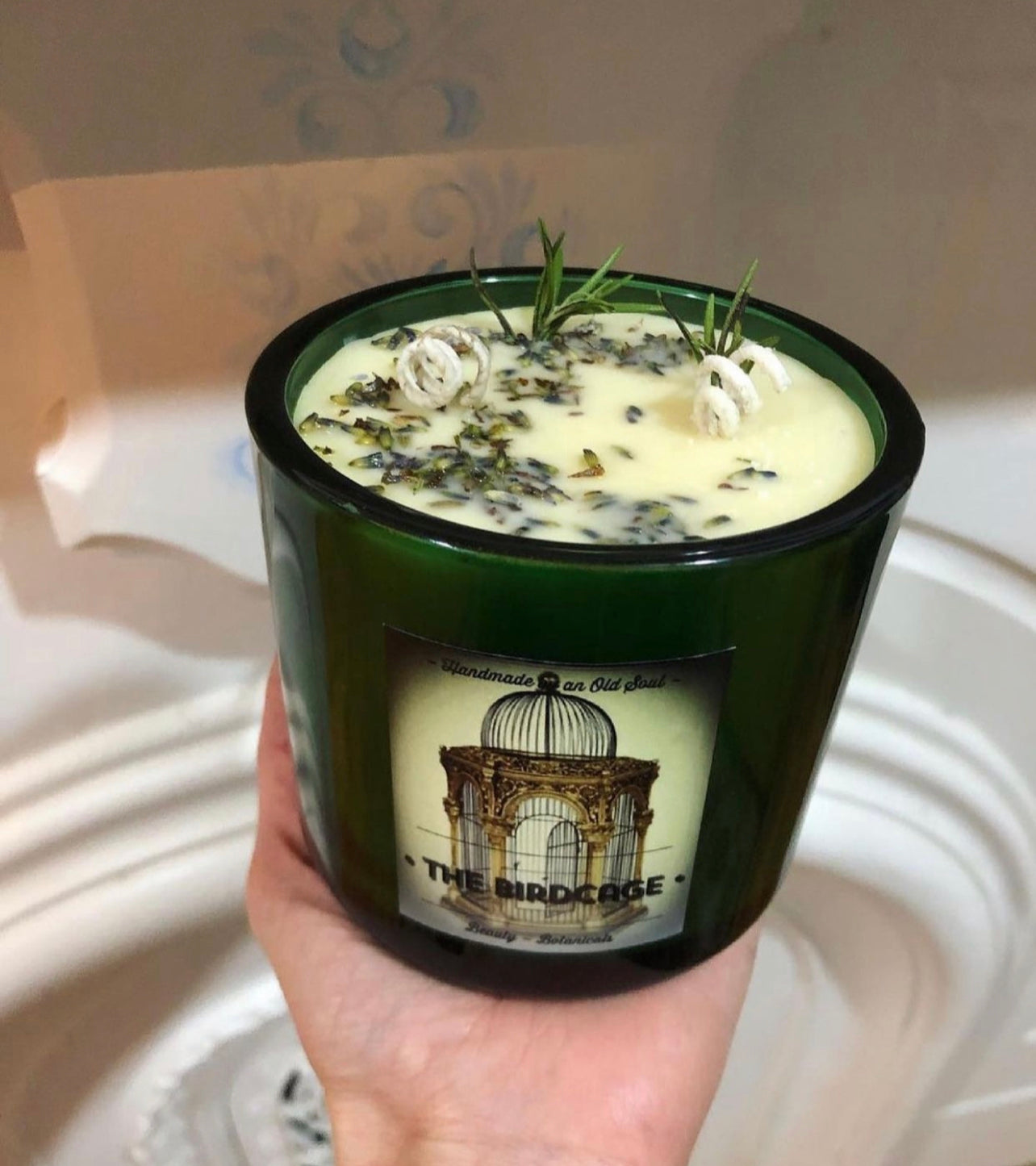 Lavender / Lemon w Rosemary Organic Beeswax Handmade Candles ~  Essential Oils ~ Hand Poured ~ No Perfumes ~Handmade by an Old Soul~*