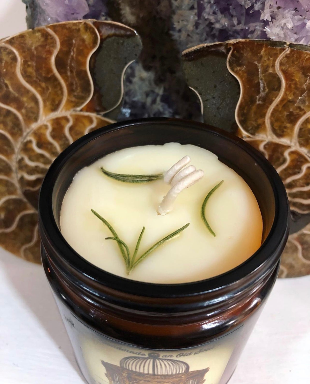 Bergamot & Rosemary Organic Beeswax Handmade Candles ~ Essential Oils ~ No perfumes ~Handmade by an Old Soul ~ *