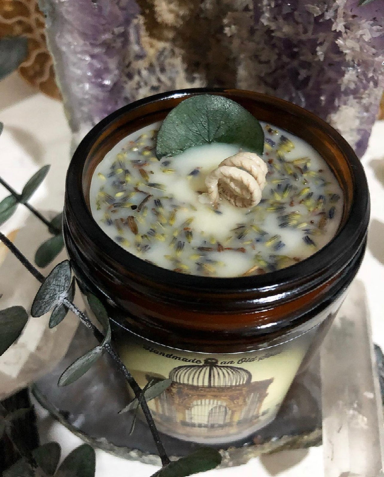 Lavender & Eucalyptus Natural Candle ~ Hand Poured ~ Essential Oils ~ Soy Free ~ No Perfumes ~Handmade by an Old Soul~ *