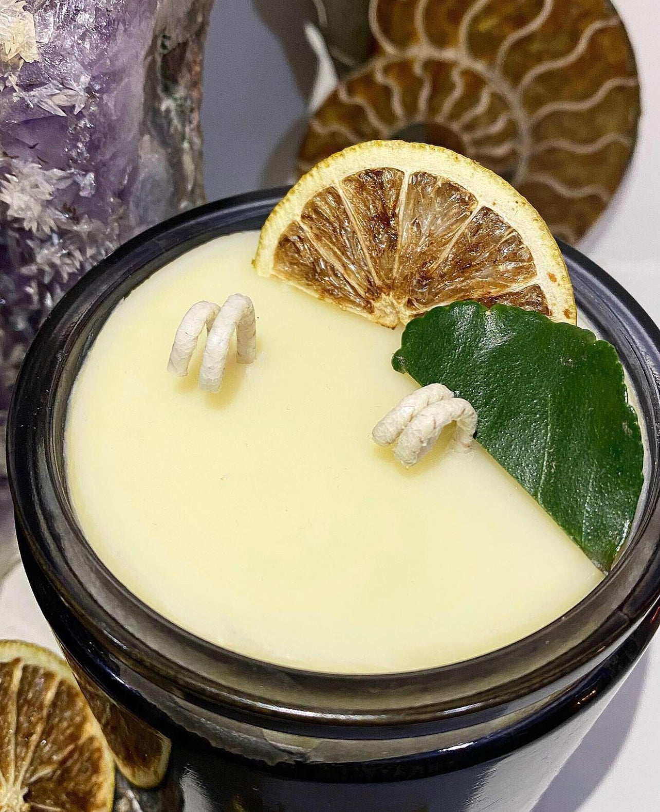 Key Lime Pie Candle * ~ with Organic  Kaffir Lime Leaves & dried Lime~Essential Oils Only ~ All Natural~ No Fragrances~ Chemical + Soy Free