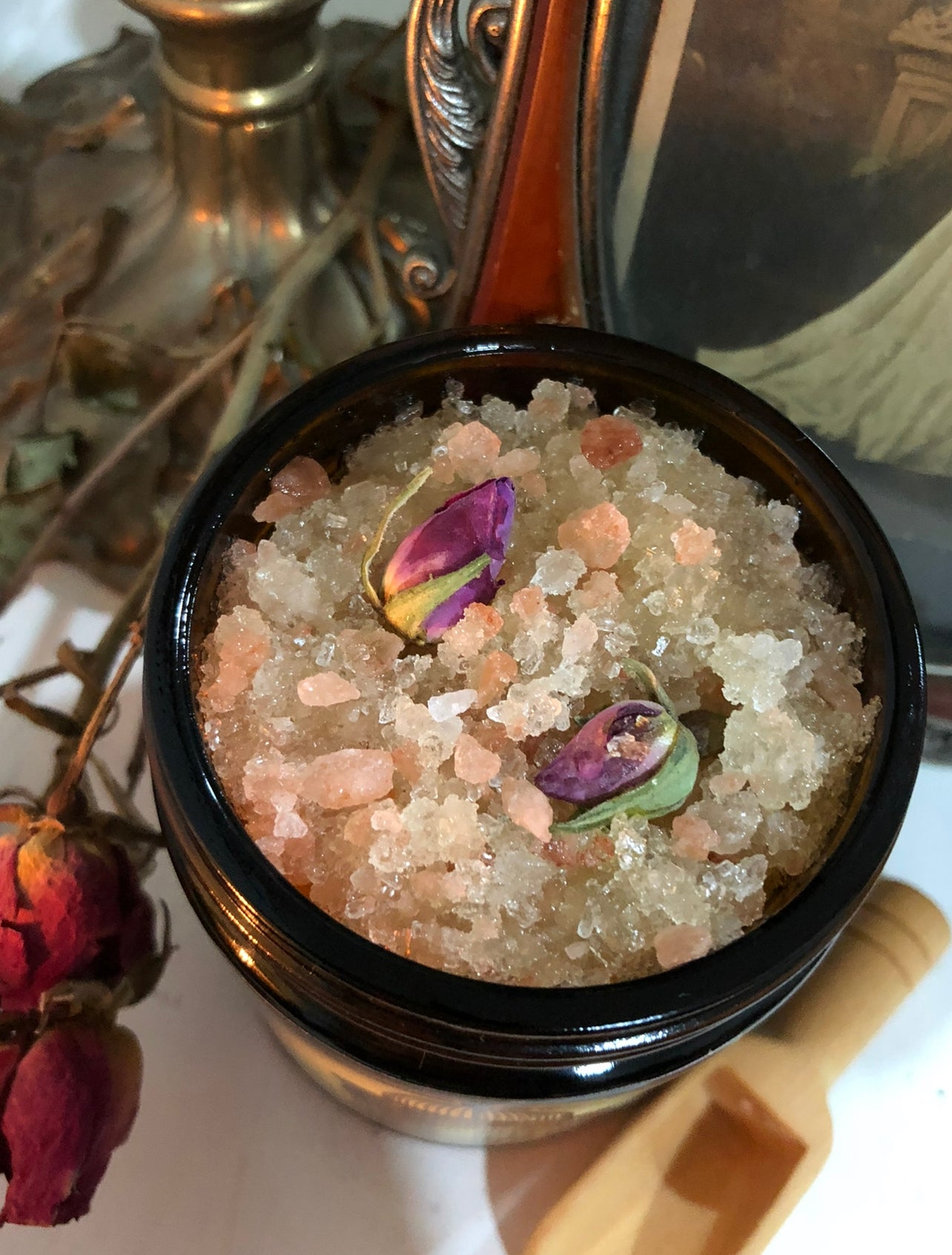 Victorian Rose Scrub* ~ Sugar/Salt Scrub infused with Rose, Lavender and Ylang Ylang ~ Himalayan Pink Salt / Dead Sea Salt / Epsom Salt