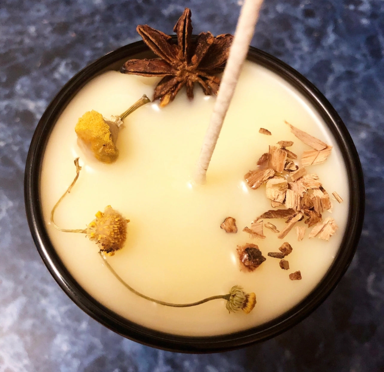 Sandalwood / Clove & Chamomile Handmade Candle~ Essential Oils ~ Soy Free ~ No perfumes ~ All Natural ~Handmade by an Old Soul~ *