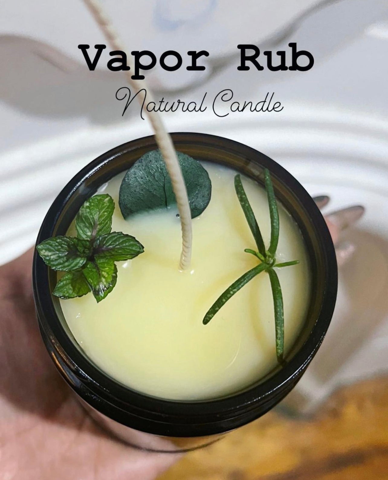 Vapor Rub* ~ Organic Wax Handmade Candle ~ (*smells like vapor rub*) Essential Oils ~ No perfumes ~ Congestion Aid Candle ~ Ideal Winter Candle or cold days*