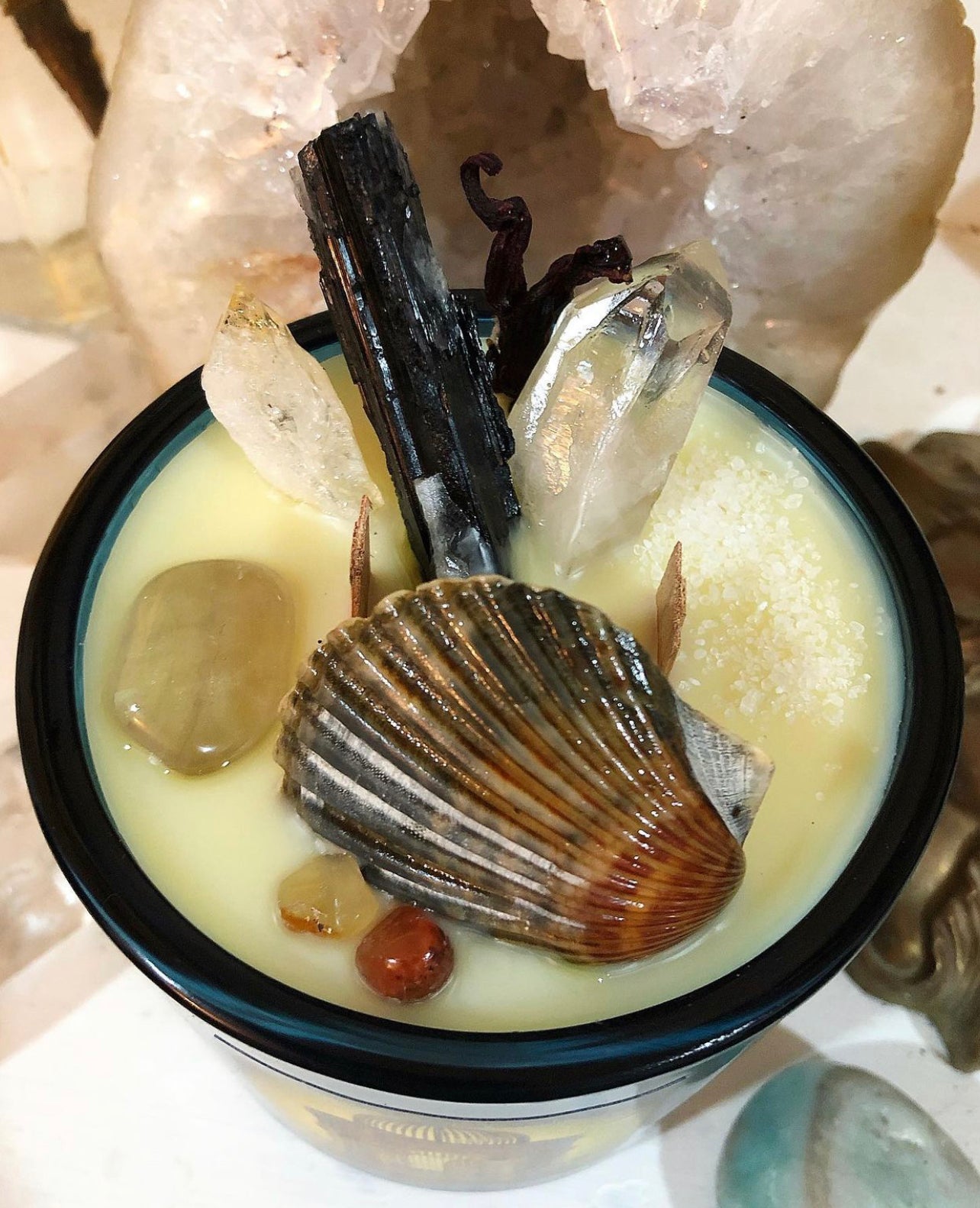 Amphitrite ~ 16 oz ~ the Goddess of the Sea ~ Customized Candle Creations ~ Essential Oils~ Soy Free* ~ Palm Oil Free ~ Crystal Candle