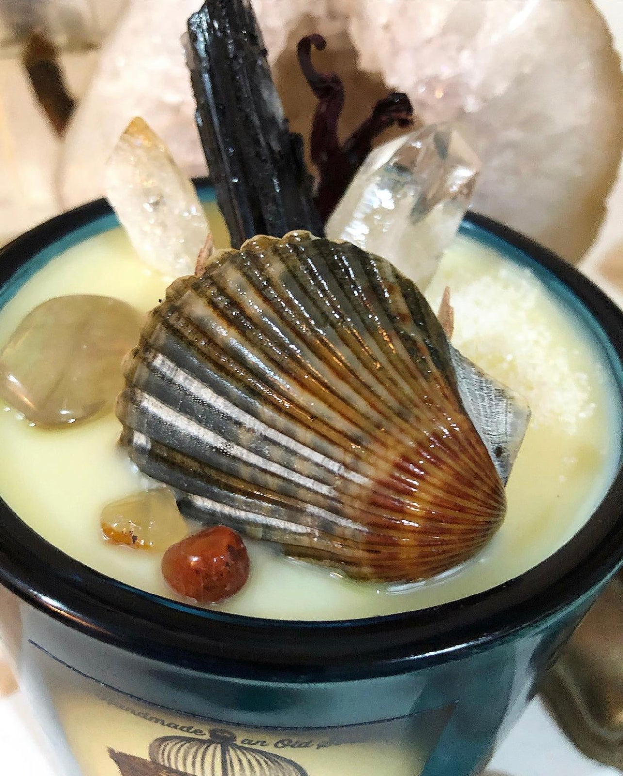 Amphitrite ~ 16 oz ~ the Goddess of the Sea ~ Customized Candle Creations ~ Essential Oils~ Soy Free* ~ Palm Oil Free ~ Crystal Candle