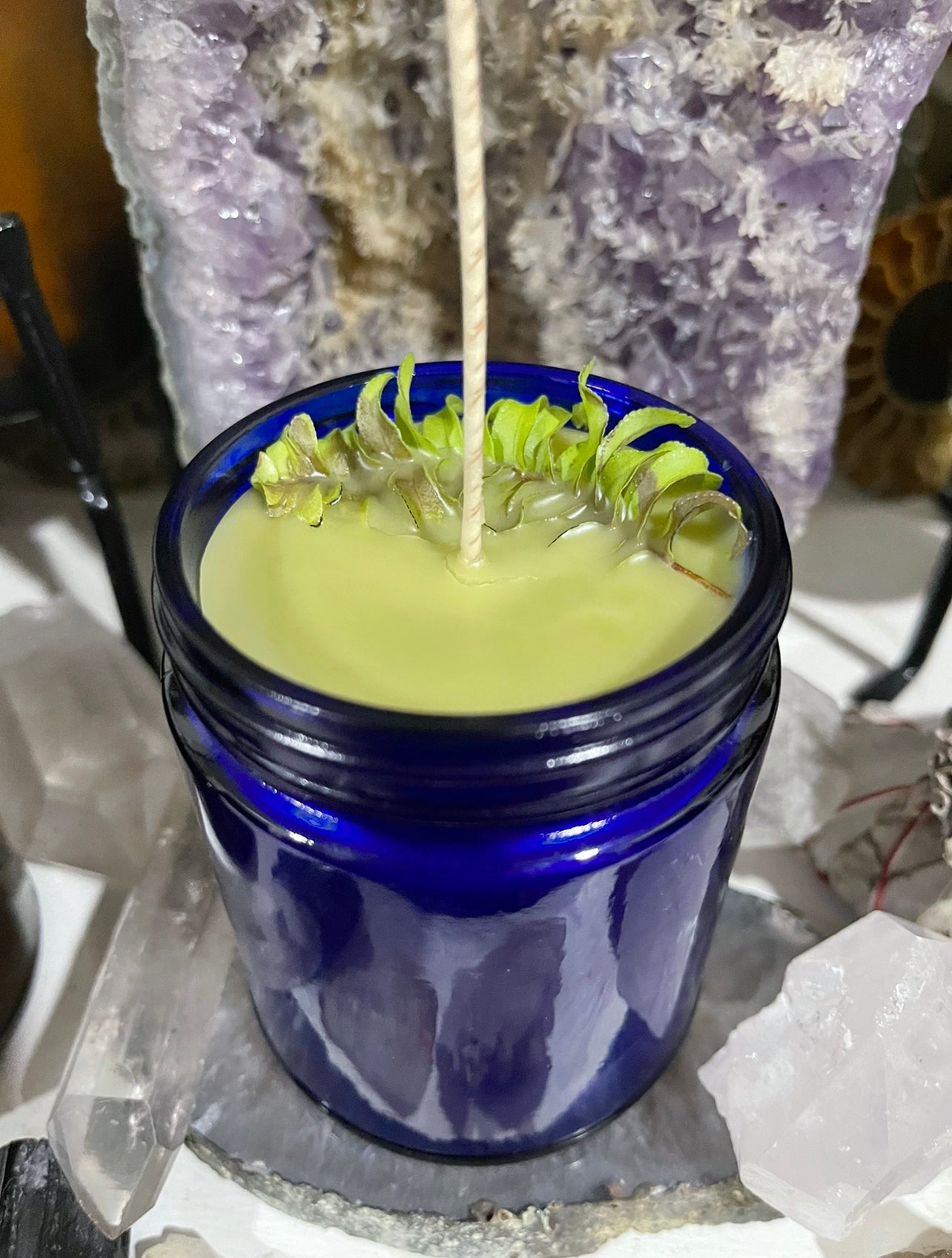 Oakmoss Candle ~ in honor of all Green Witches ~ All Natural Candle ~ Organic Wax ~ Oakmoss Essential Oil ~ Pure Magic *