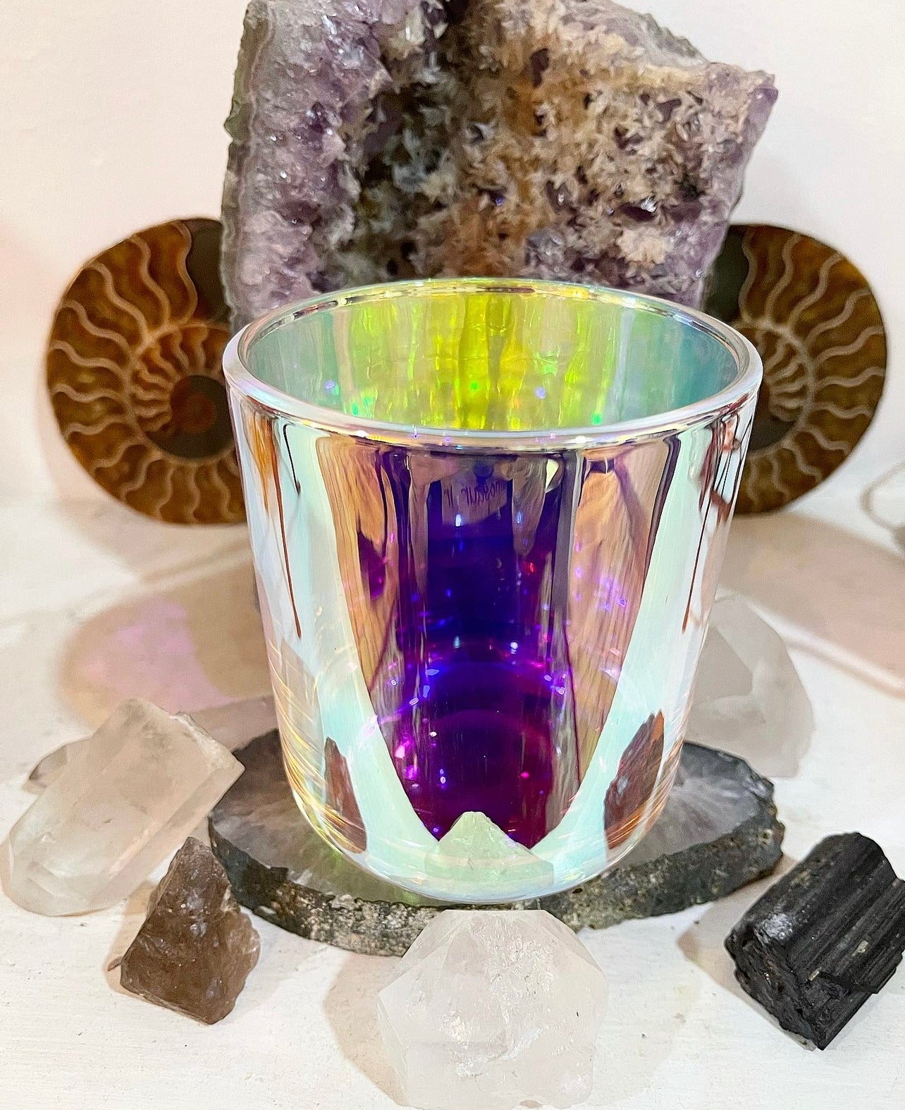 Iris ~ 18oz Iridescent Vessel ~ Organic Wax ~ All Natural Candle ~ Soy Free ~ Essential Oil Candle